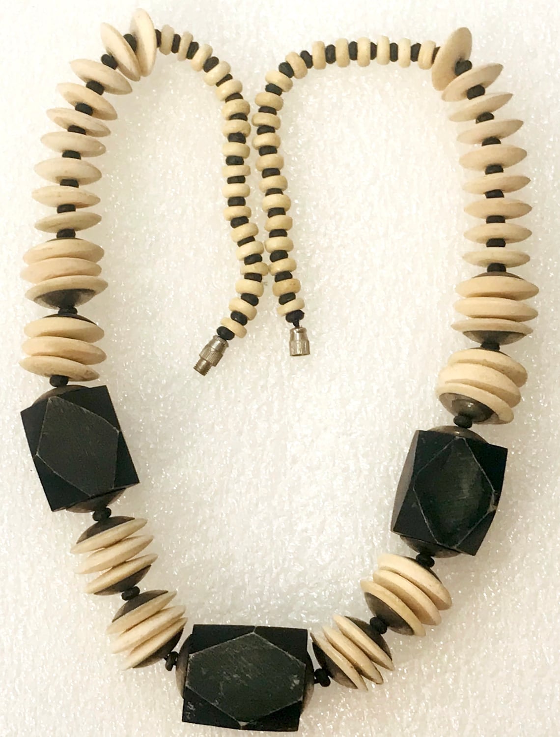 Vintage Hand Painted Art Deco Faux Bone Necklace Etsy