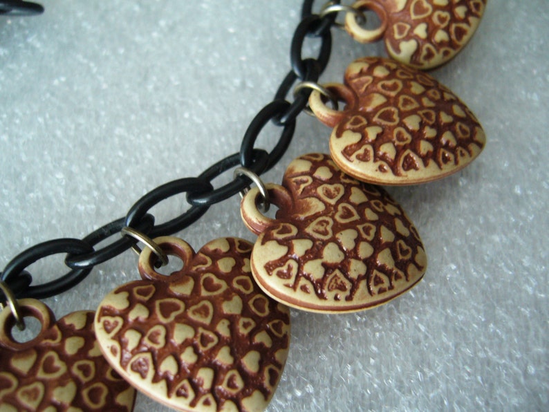 Vintage Early Plastic Multi Hearts Necklace Etsy