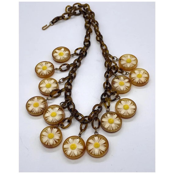 Vintage translucent root-bear celluloid flowers n… - image 3