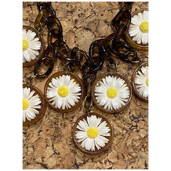 Vintage translucent root-bear celluloid flowers n… - image 5