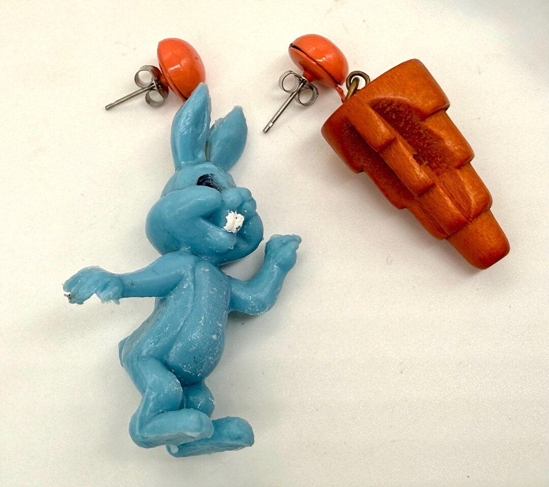 Piercing A Rabbit Vintage Style Rabbits & Carrots Piercing Earrings - Etsy