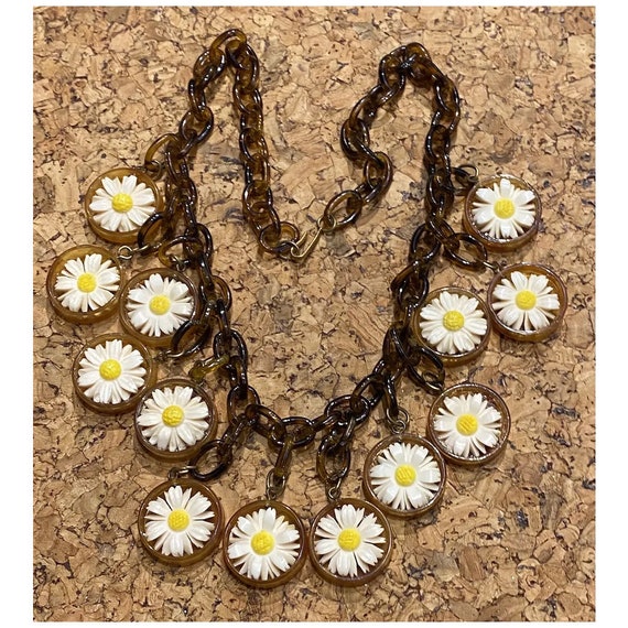 Vintage translucent root-bear celluloid flowers n… - image 6