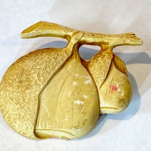 Vintage early plastic chestnut pin brooch