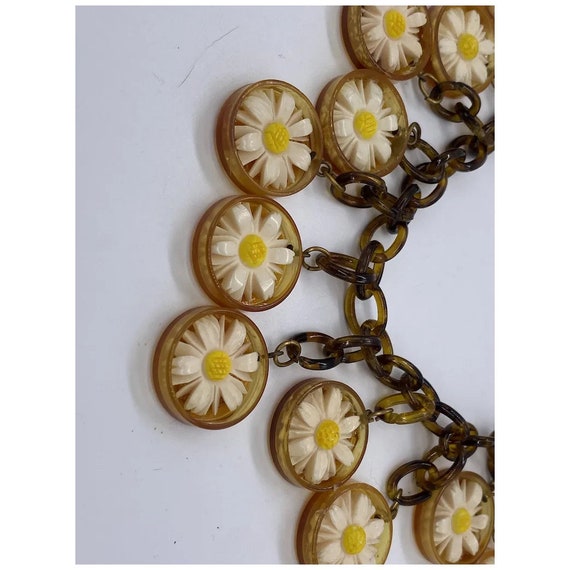 Vintage translucent root-bear celluloid flowers n… - image 4