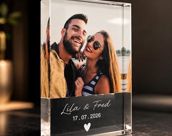 Personalized Photo Print on Acrylic, Romantic Gift for Couples, Wedding Anniversary Gift, Valentine's Day Gift