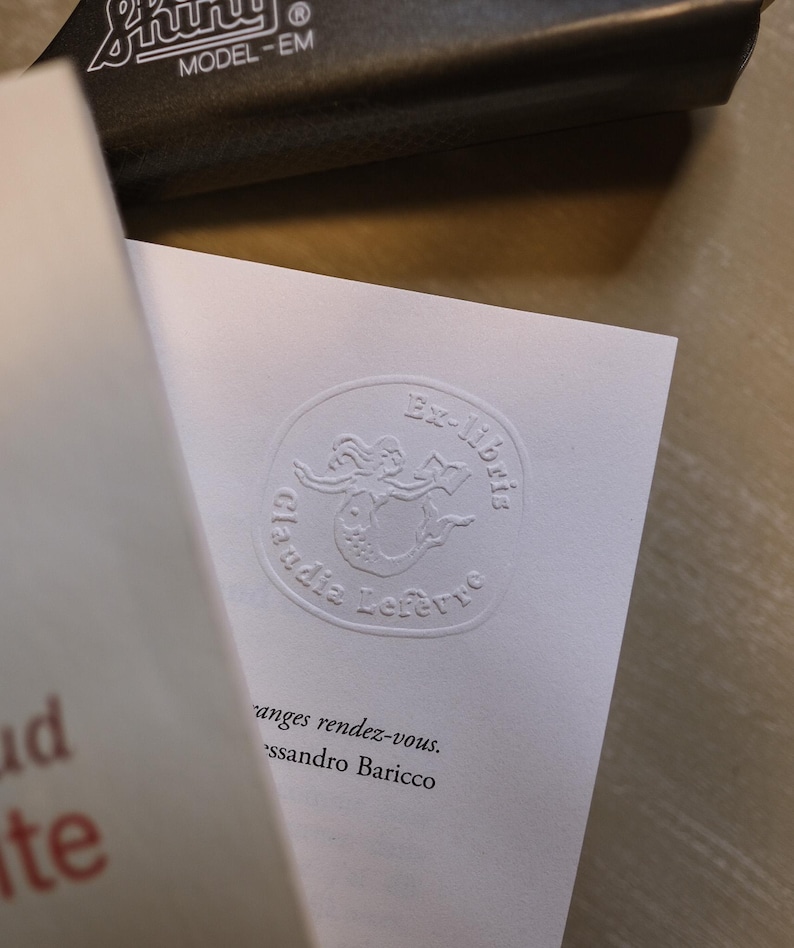 CUSTOM BOOK EMBOSSER | Personalized bookplate stamp | Book embosser | Dry stamp | Ideal gift for readers image 15