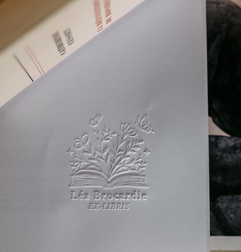 CUSTOM BOOK EMBOSSER | Personalized bookplate stamp | Book embosser | Dry stamp | Ideal gift for readers image 16