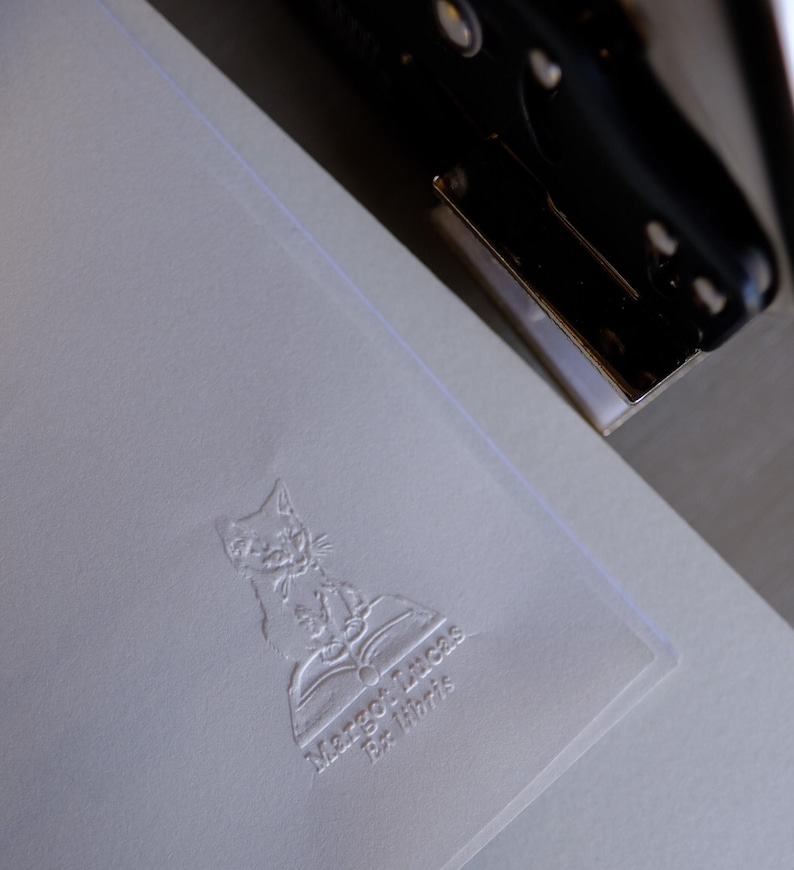 CUSTOM BOOK EMBOSSER | Personalized bookplate stamp | Book embosser | Dry stamp | Ideal gift for readers image 12