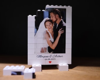 LEGO® brick printed with your wedding photo. YOUR photo printed on a LEGO® brick, HD printing on real LEGO® bricks.