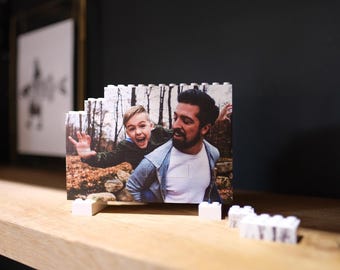 Custom-printed Lego-style building bricks for the perfect gift. HD printing of YOUR building brick block.