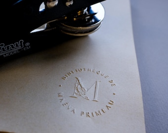 BENUTZERDEFINIERTER BUCHPRÄGER | Personalisierter Exlibrisstempel | Buchpräger | Exlibrispräger | Ideales Geschenk für Leser