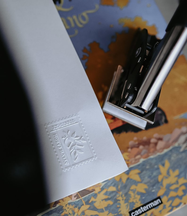 CUSTOM BOOK EMBOSSER | Personalized bookplate stamp | Book embosser | Dry stamp | Ideal gift for readers image 6