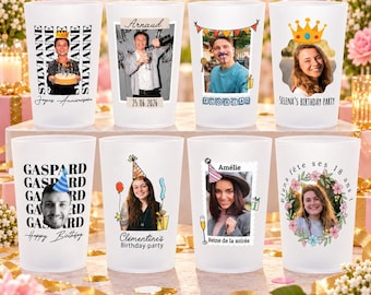 Gobelets Personnalisés Anniversaire avec votre Photo | 8 modèles à Personnaliser | Cup personnalisé Photo Anniversaire 3 Tailles au choix
