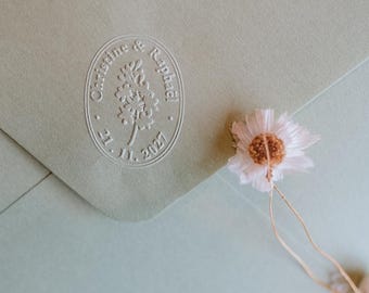 WEDDING INITIALS EMBOSSED | Personalized wedding stamp | Initial embosser | Dry embossing stamp for wedding invitations