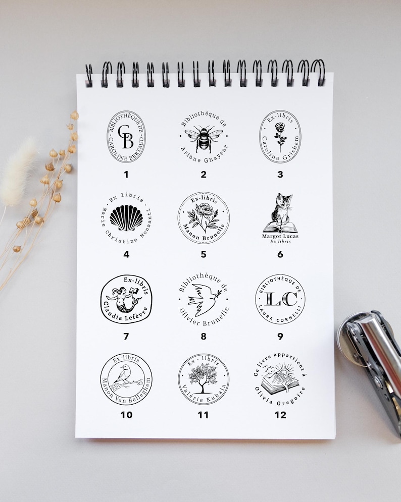 CUSTOM BOOK EMBOSSER | Personalized bookplate stamp | Book embosser | Dry stamp | Ideal gift for readers image 2