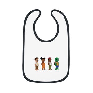 Baby Bib, Mmuta Di uto Baby Contrast Trim Jersey Bib - African Baby Shower Gift, Nigerian Baby Clothing, Infant Feeding Bib, Unisex Baby