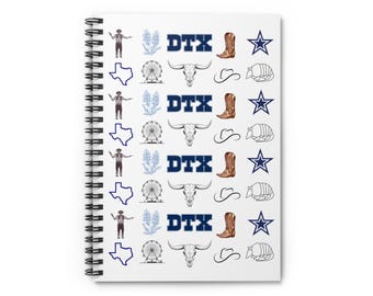 Dallas, Texas-Themed Spiral Notebook, Gift for Students, Journaling, Cowboy Decor, Note-Taking, Creative Writing