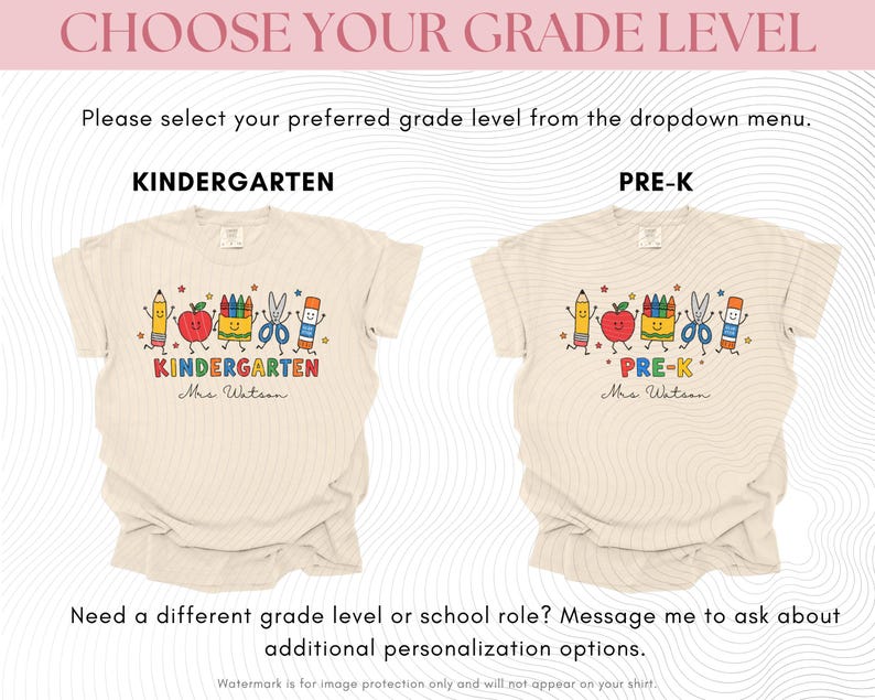 Custom Kindergarten Teacher Shirt, Teacher Life Tee, Preschool Teacher School Supplies Comfort Colors® T-shirt, Crayon Apple Pencil Shirt T2 image 4