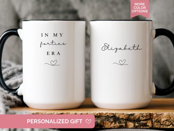 Custom 40th Birthday Mug, Personalized Gift For Her, In My Forties Era Cup With Name, Chapter 40 Coffee Mug, Milestone Birthday Gift MB2