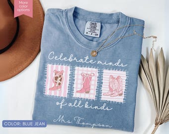 Comfort Colors SPED Teacher T-Shirt: Western Cowgirl, Neurodiversity Design CT1