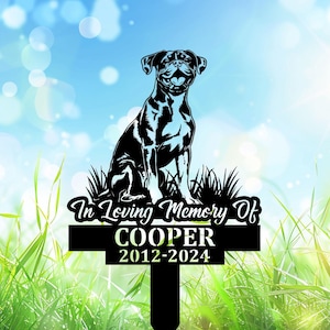 Custom Boxer Memorial Stake, Boxer Waiting at The Door Grave Marker,Metal Dog Sign for Garden,Yard Decor,Outdoor Grave Plaque,Dog Lover Gift