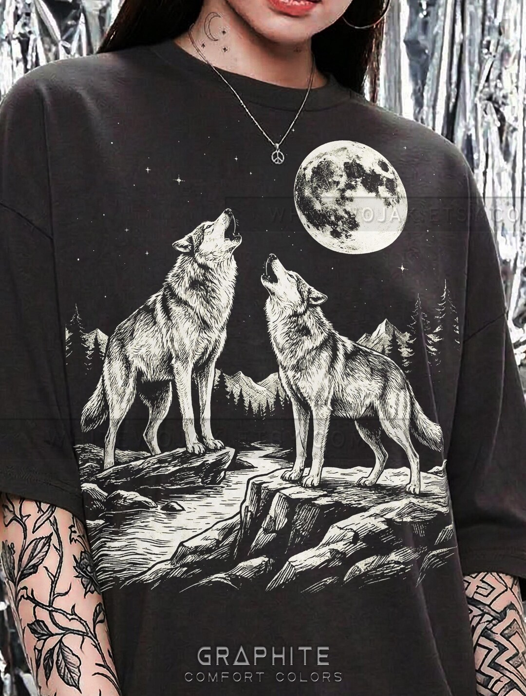 Vintage Wolf Pack 90S Graphic Style Comfort Colors® Tshirt, Nature ...