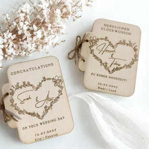 Personalized Wooden Wedding Card – Custom Engraved Gift for Newlyweds
