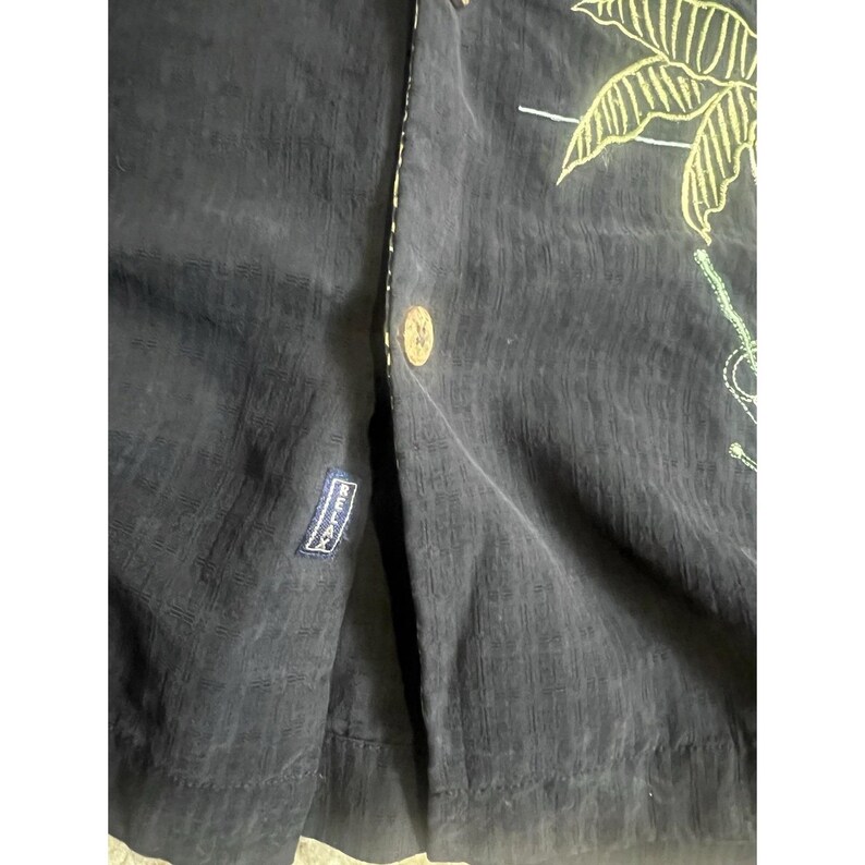 Vintage Tommy Bahama Silk Shirt XL Rockabilly Retro Loop Collar Jockey Horse image 4