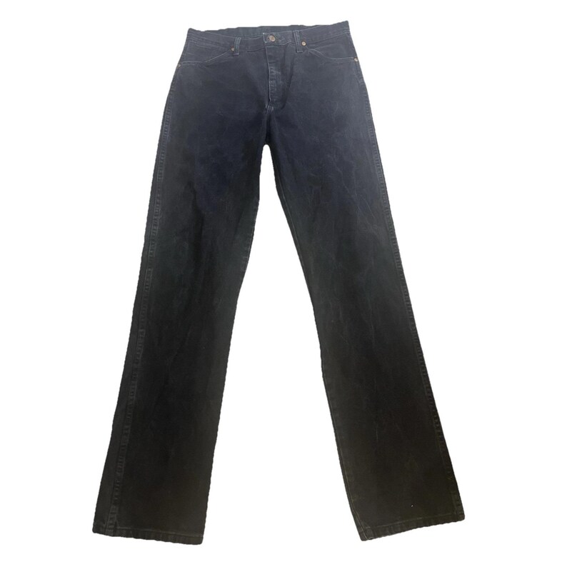 Calça jeans vintage Wrangler preta, modelo Y2K, tamanho masculino 33x36, estilo western retrô. imagem 2