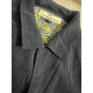 Vintage Tommy Bahama Silk Shirt XL Rockabilly Retro Loop Collar Jockey Horse image 8