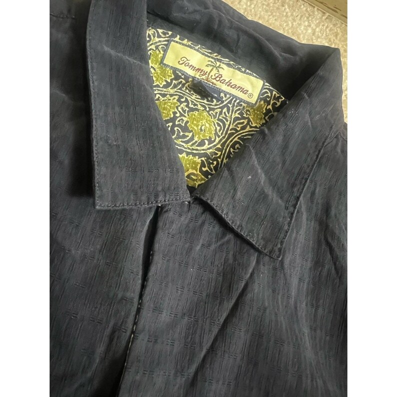 Vintage Tommy Bahama Silk Shirt XL Rockabilly Retro Loop Collar Jockey Horse image 8