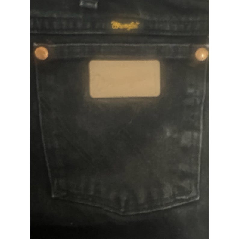 Calça jeans vintage Wrangler preta, modelo Y2K, tamanho masculino 33x36, estilo western retrô. imagem 4