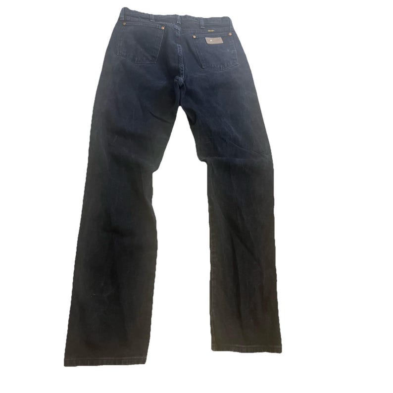 Calça jeans vintage Wrangler preta, modelo Y2K, tamanho masculino 33x36, estilo western retrô. imagem 3