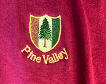 Polo vintage de los 90 de Pine Valley Shirt Golf Club para hombre, talla XL, de algodón mercerizado color burdeos.