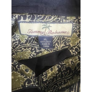 Vintage Tommy Bahama Silk Shirt XL Rockabilly Retro Loop Collar Jockey Horse image 6