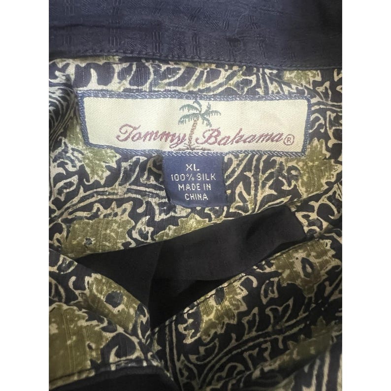 Vintage Tommy Bahama Silk Shirt XL Rockabilly Retro Loop Collar Jockey Horse image 6