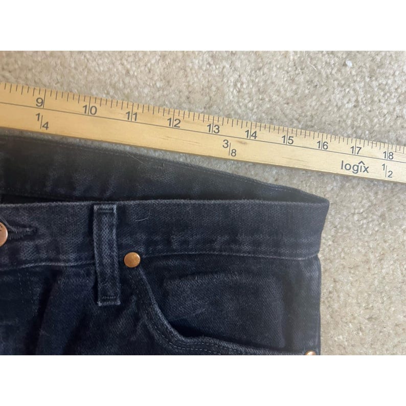 Calça jeans vintage Wrangler preta, modelo Y2K, tamanho masculino 33x36, estilo western retrô. imagem 5