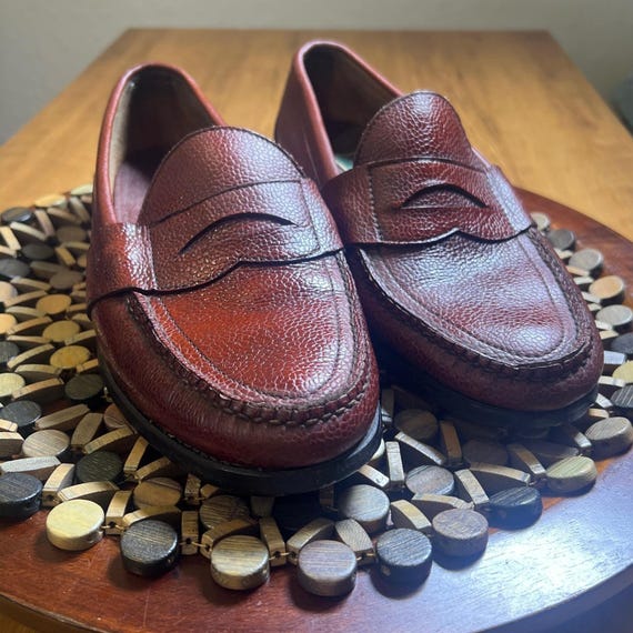Cole Haan, Vintage Cole Haan Penny Loafers Mens Pebbled Leather USA Slip On Dress Shoes 8.5
