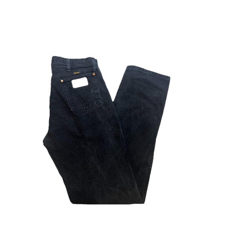 Calça jeans vintage Wrangler preta, modelo Y2K, tamanho masculino 33x36, estilo western retrô. imagem 1