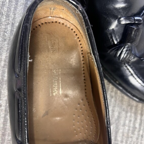 Vintage Johnson & Murphy Mens Black Leather Tassel Loafers Dress Shoes 11 D Vintage Johnson & Murphy Mens Black Leather Tassel Loafers  main image 2