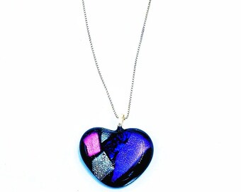 Fused Glass Heart Necklace