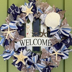 Nautical Summer Door Wreath: Starfish & Seashell Decor