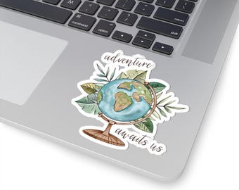 Adventure Travel Stickers: Waterproof Laptop & Water Bottle Decals
