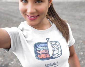Sardine Tin Graphic T-Shirt: Women's Soft Cotton Tee