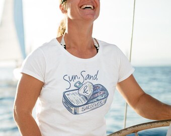 Sardine Graphic Tee: Women's Softstyle Ringspun Cotton T-Shirt