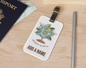 Etichetta per bagaglio in acrilico personalizzata: accessorio da viaggio personalizzato con cinturino in pelle