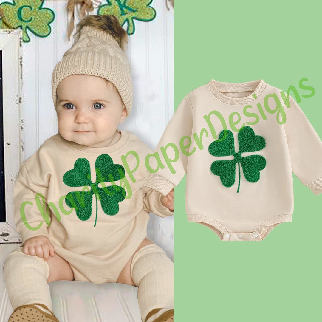 St. Patrick's Day 1st birthday girls shamrock one Velvet bubble Romper Pink Baby Outfit