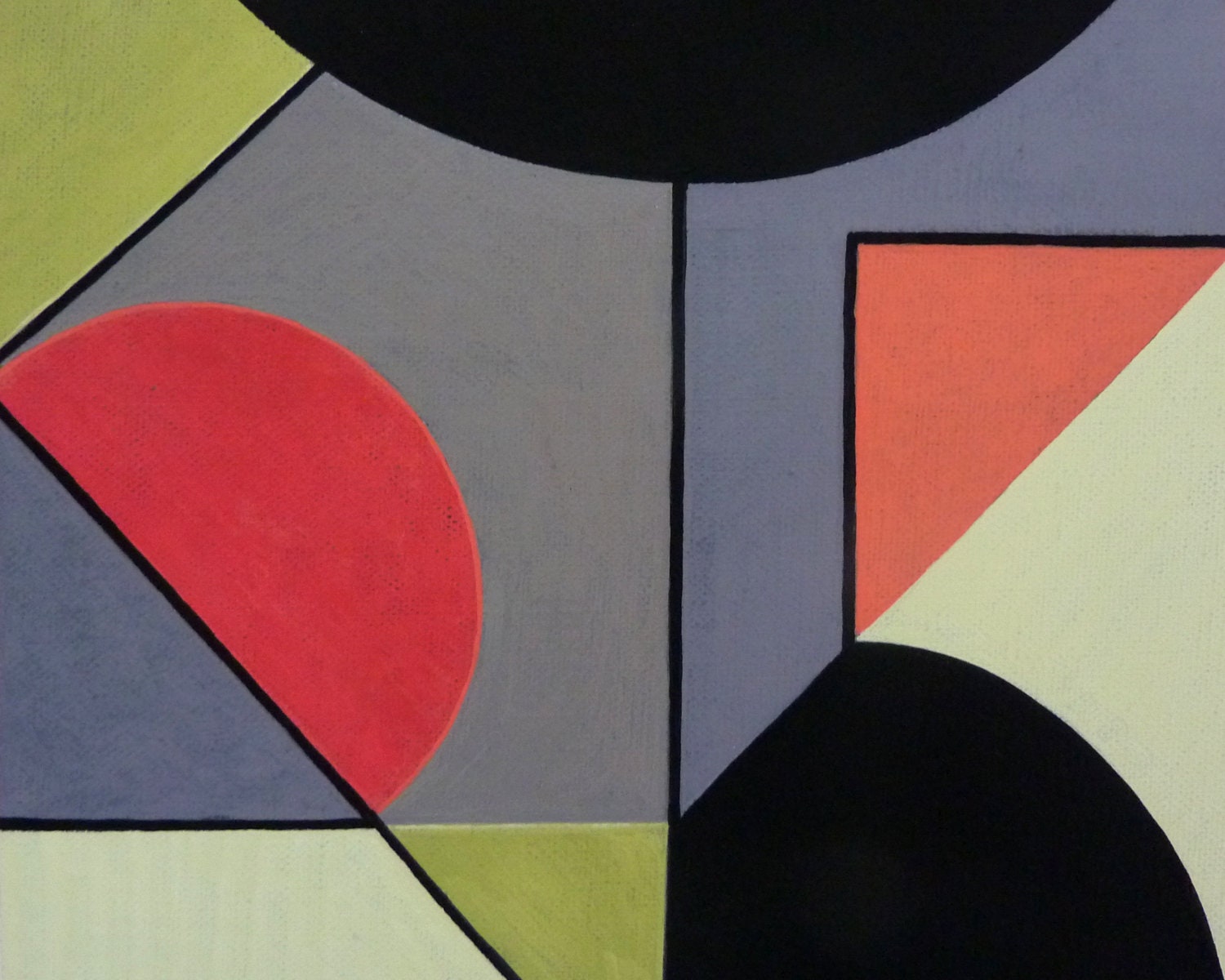 Geometric wall art, modern abstract painting, 20th century modern, one