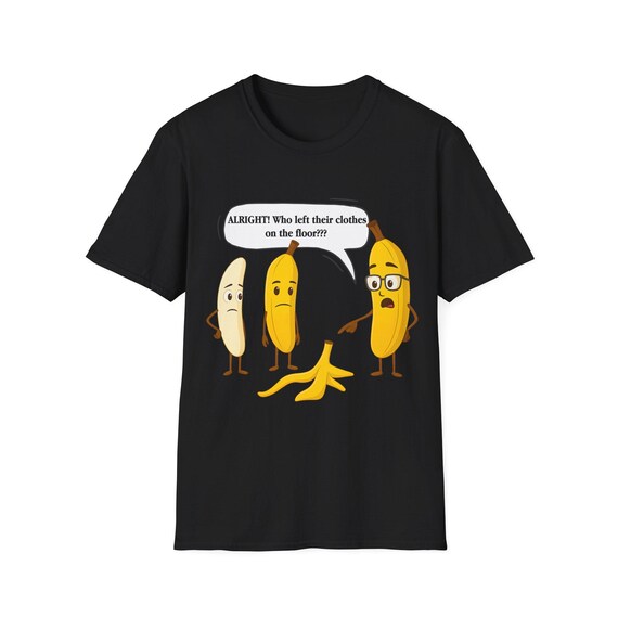 Funny Nude Banana Cartoon Shirt | Quirky Fruit Humor Tee | Unique Banana Peel Joke Gift