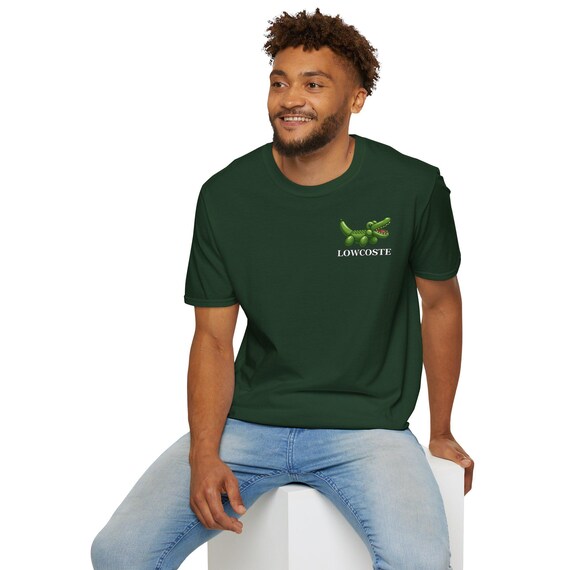 LOWCOSTE Shirt | Funny Crocodile Brand Parody T-Shirt  | Cheap Fashion Humor Croco Gift for Bargain Hunters